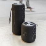 Enceinte haut de gamme personnalisable, fabriquée à partir de PET et ABS recyclés, idéale pour objets publicitaires et cadeaux d'entreprise durables.