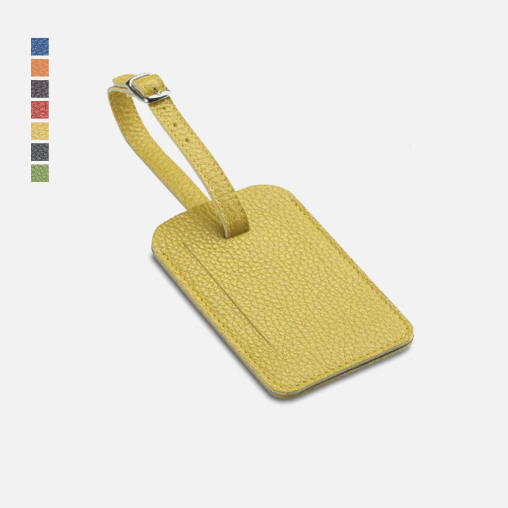 Lot De 4 étiquettes De Valise En Cuir Synthétique - Couleurs Vives, Avec Carte D'info Amovible